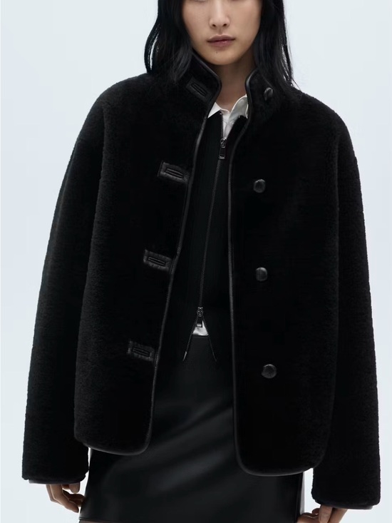 Mango Jackets & Blazers - Mango Black Teddy Jacket